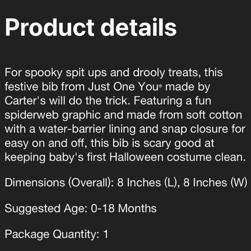 Baby's My First Halloween Orange Bib